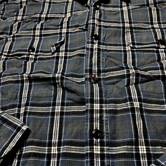 Lucky Brand Men's Blue Plaid Shirt, XL, Untucked Fit - Picture 4 of 7